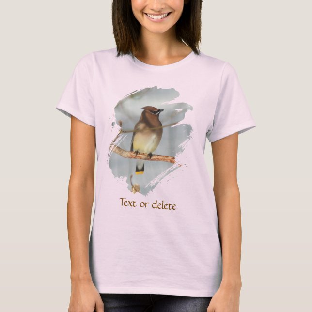 Camiseta Ave de Cera de Cedro Personalizada (Anverso)