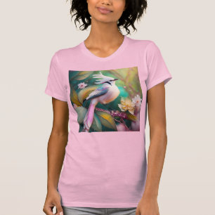 Camiseta Ave de fantasía Jay con cola de rubor crestado bla