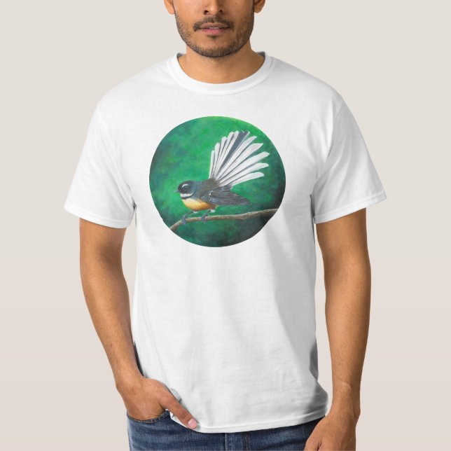 Camiseta Ave de fantasía neozelandesa (piwakawaka) - Camise (Anverso)