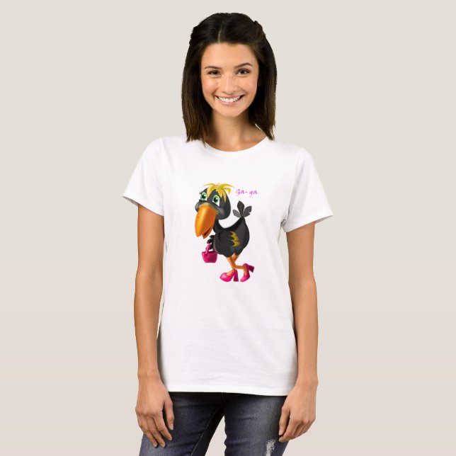 Camiseta Ave de moda - Pintura - Diversión (Anverso completo)