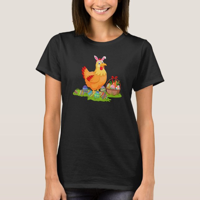 Camiseta Ave de pollo en Pascua Huevos de caza de pollitos  (Anverso)