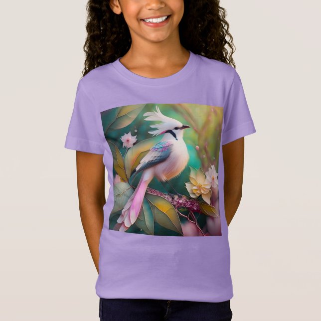 Camiseta Ave de Rubor con cresta blanca Jay Fantasy (Anverso)