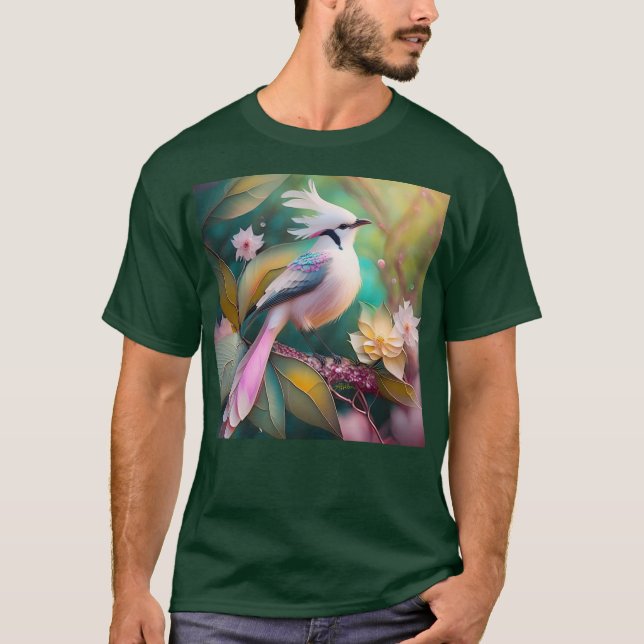 Camiseta Ave de Rubor con cresta blanca Jay Fantasy (Anverso)