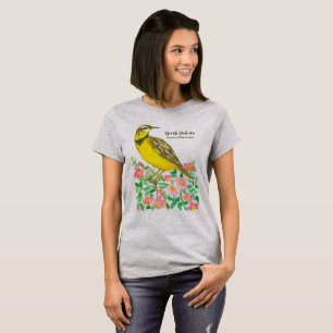 Camiseta Ave del Estado de Dakota del Norte Meadowlark Occi