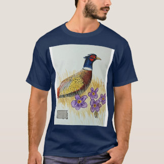 Camiseta Ave del estado de Dakota del Sur flor del faisán y
