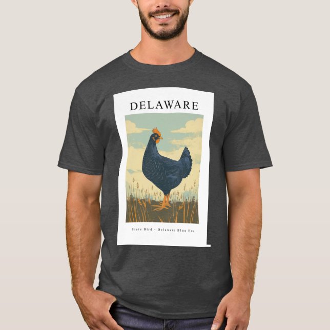 Camiseta ave del estado de Delaware Delaware Blue Hen (Anverso)