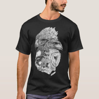 Camiseta Ave del ilustracion de tinta de presa