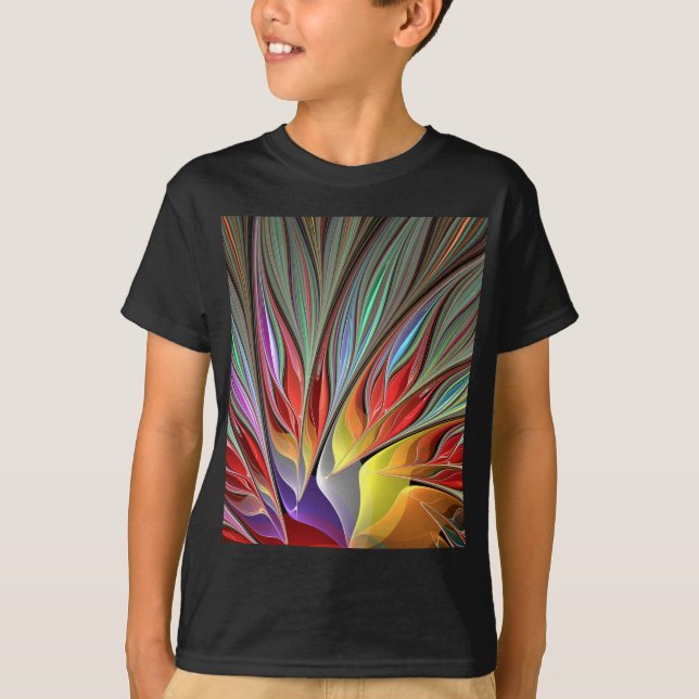 Camiseta Ave del paraíso del fractal (Anverso)