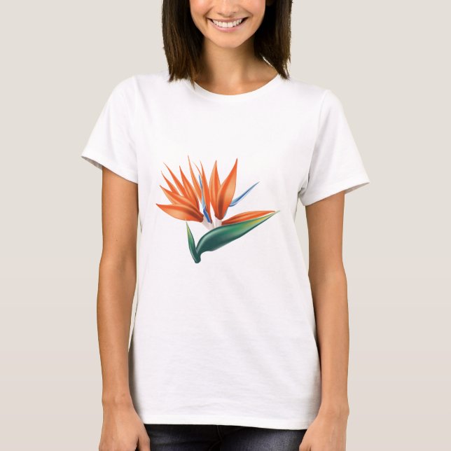 Camiseta Ave del paraíso, estrelitzia flor exótica (Anverso)
