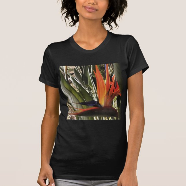 Camiseta Ave del Paraíso Strelitzia Reginae Acrílico Painti (Anverso)