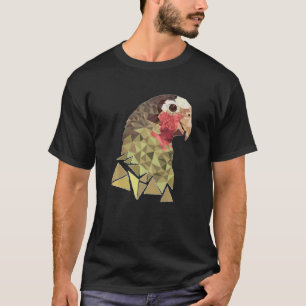 Camiseta Ave divertida de loro macaw, mujeres geométricas