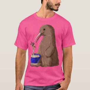 Camiseta Ave divertida japonesa Kawaii Ramen Kiwi