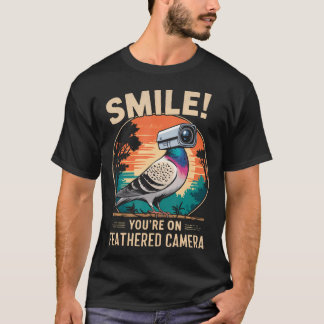 Camiseta Ave Drone Cámara Emplumada Grabación Vigilancia