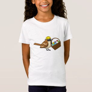 Camiseta Ave dulce divertida con cesta de huevos coloridos