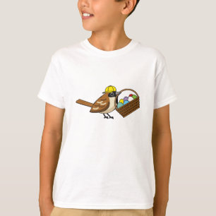 Camiseta Ave dulce divertida con cesta de huevos coloridos