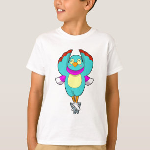 Camiseta Ave en patinaje sobre hielo con patines de hielo.P