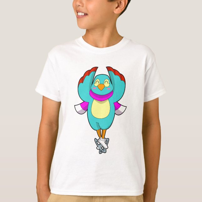 Camiseta Ave en patinaje sobre hielo con patines de hielo.P (Anverso)