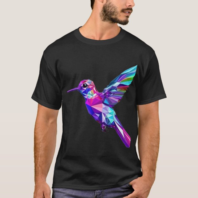 Camiseta Ave eritema arcoiris geométrico (Anverso)