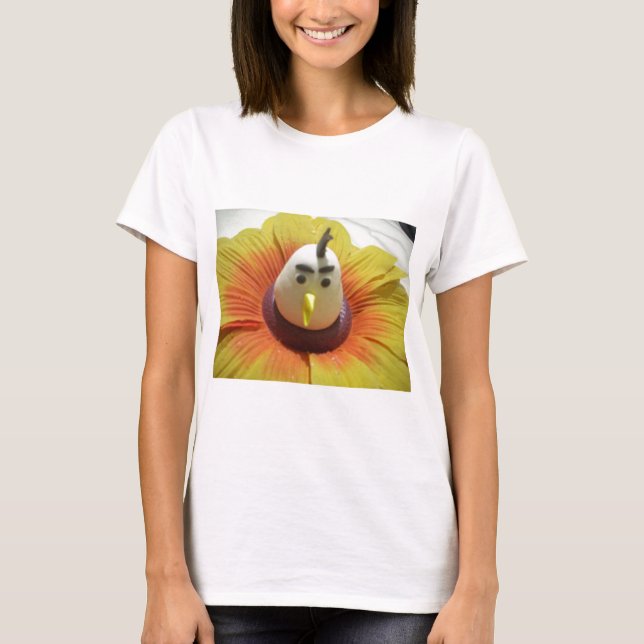 Camiseta Ave esculpida en la imagen de arte de girasol (Anverso)
