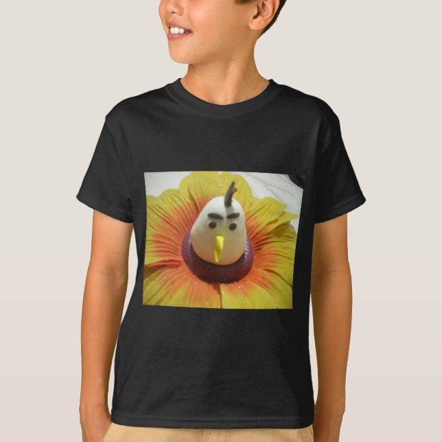Camiseta Ave esculpida en la imagen de arte de girasol (Anverso)