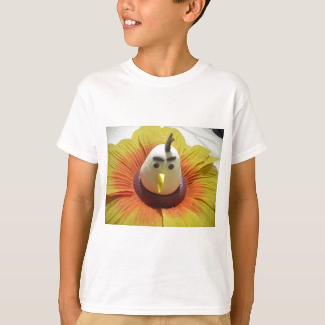 Camiseta Ave esculpida en la imagen de arte de girasol (Anverso)