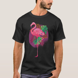 Camiseta Ave Exótica Amante Tropical Amante Pink Flami