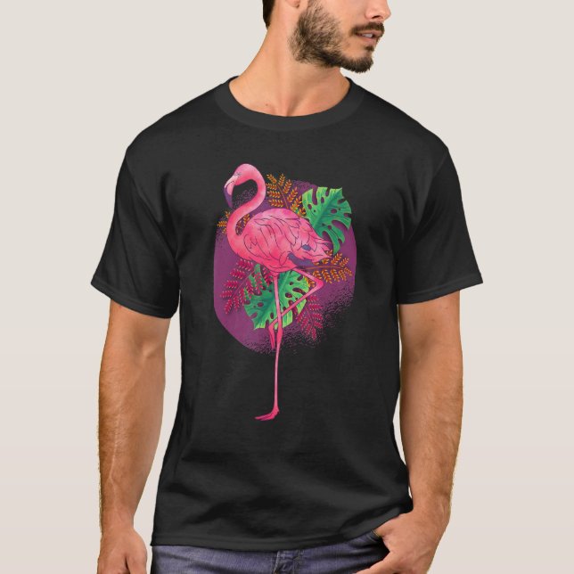 Camiseta Ave Exótica Amante Tropical Amante Pink Flami (Anverso)