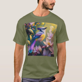 Camiseta Ave Fantasía Amarilla Violeta Tufted