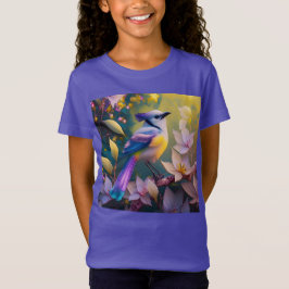 Camiseta Ave Fantasía Amarilla Violeta Tufted