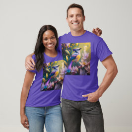 Camiseta Ave Fantasía Amarilla Violeta Tufted