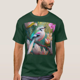 Camiseta Ave Fantasía Pájaro de Rubor con cresta blanca