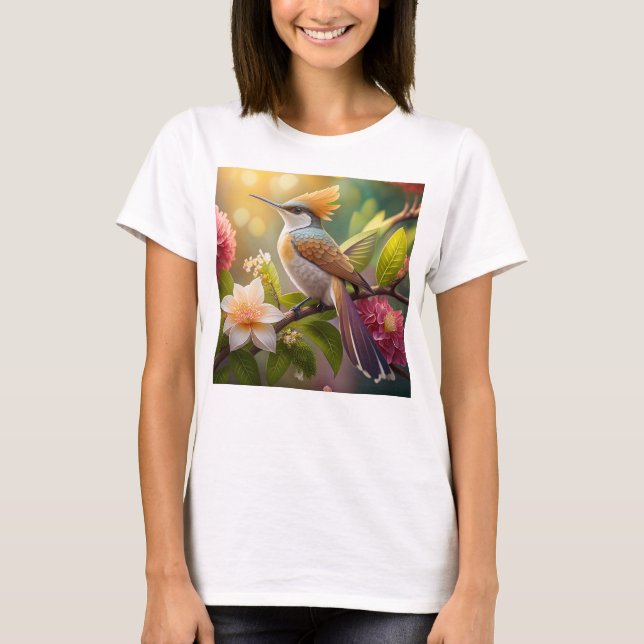 Camiseta Ave Fantasy de Honeyeater con cresta dorada (Anverso)