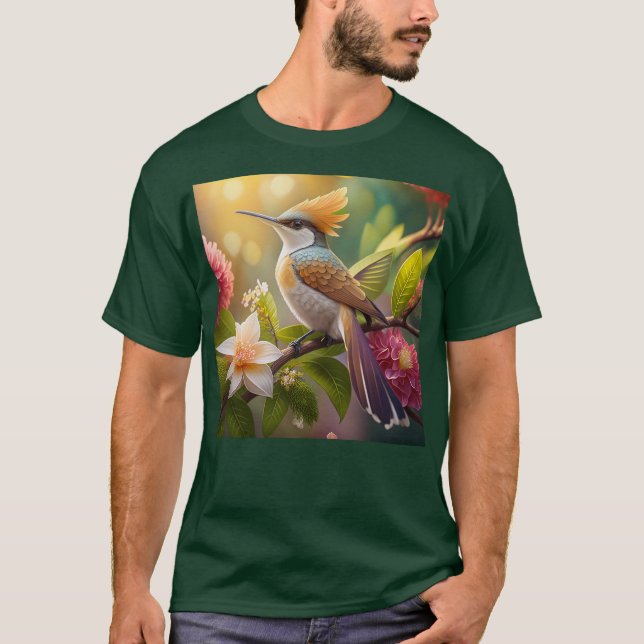Camiseta Ave Fantasy de Honeyeater con cresta dorada (Anverso)