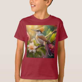 Camiseta Ave Fantasy de Honeyeater con cresta dorada