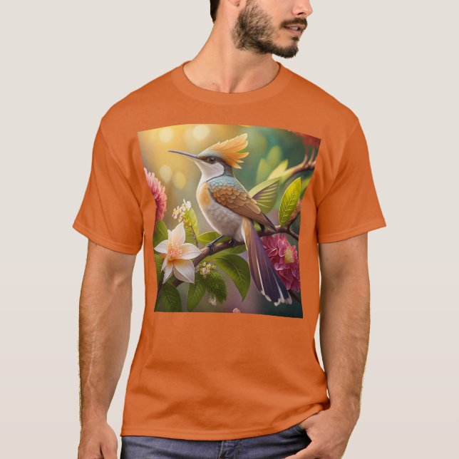 Camiseta Ave Fantasy de Honeyeater con cresta dorada (Anverso)