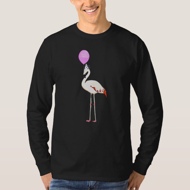 Camiseta Ave Flamingo Birder Animal Cumpleaños (Anverso)