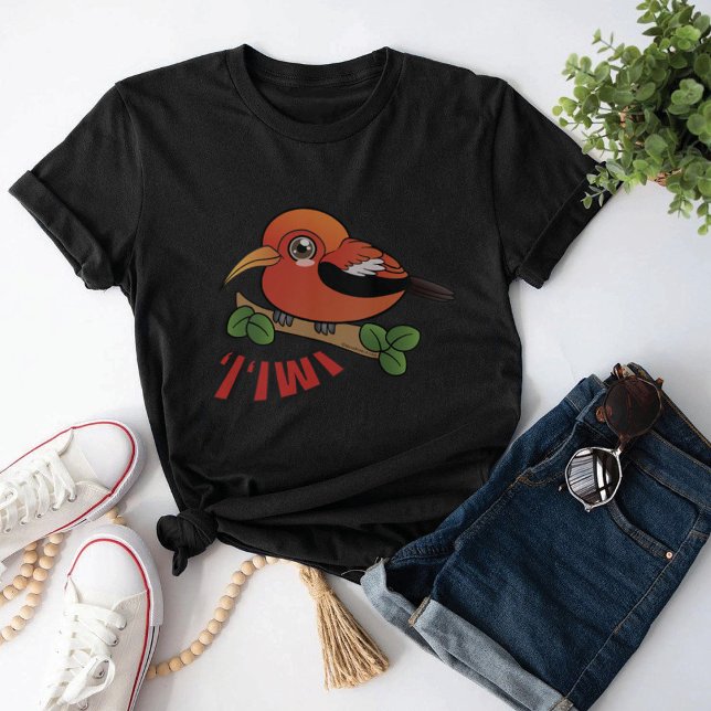 Camiseta Ave Forestal Iiwi Hawaii ('I'iwi t-shirt by Mara Branco)