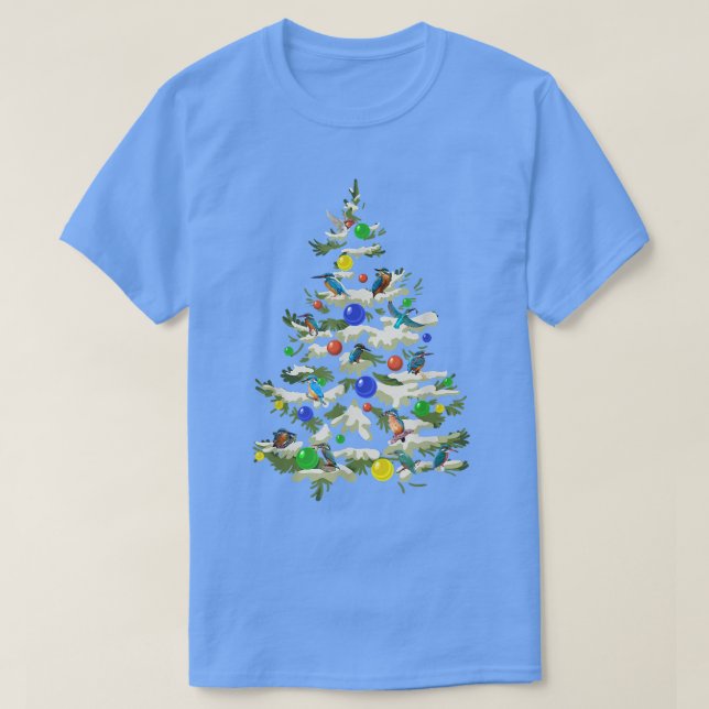Camiseta Ave Kingfisher alrededor del árbol de Navidad Navi (Diseño del anverso)