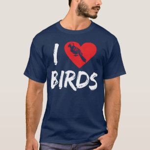 Camiseta Ave Lover Corazón Cute Birdwatcher Parrot Heron