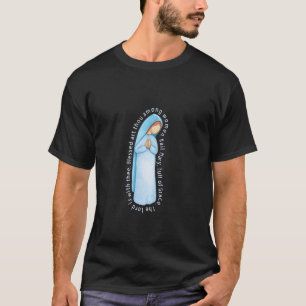 Camiseta Ave María Llena de Gracia Acuarela Arte Católico M