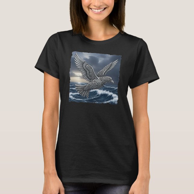 Camiseta ¡Ave marina celta sobre el océano! (Anverso)