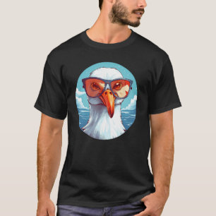 Camiseta Ave marina divertida con gafas de sol para gafas d