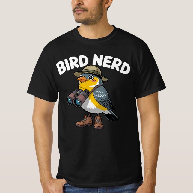 Camiseta Ave Nerd Funny Mirando Aves | Ornitología Lover (Anverso)