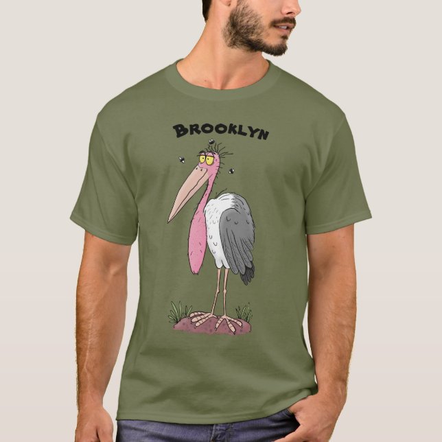 Camiseta Ave personalizado de cigüeña marabou divertida (Anverso)