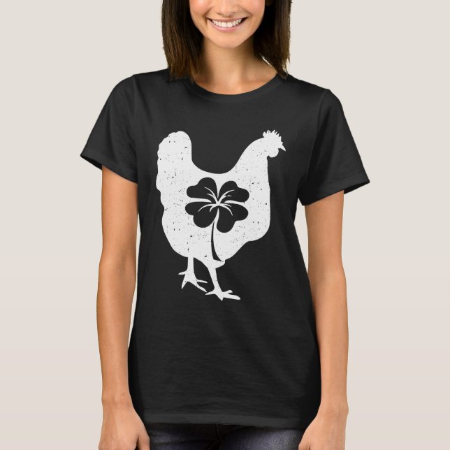 Camiseta Ave pollo Hen Shamrock St Patricks Day Saint Pa (Anverso)