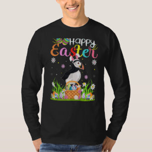 Camiseta Ave Puffin Bunny Egg Hung Puffin Feliz Pascua