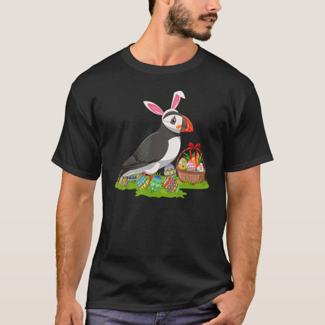 Camiseta Ave Puffin Pascua Huevos de Pascua Caza Bunny Puff (Anverso)