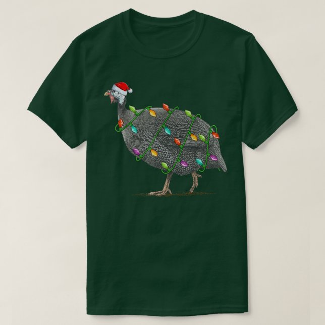Camiseta Ave silvestre guineana amante de la Navidad Santa  (Diseño del anverso)