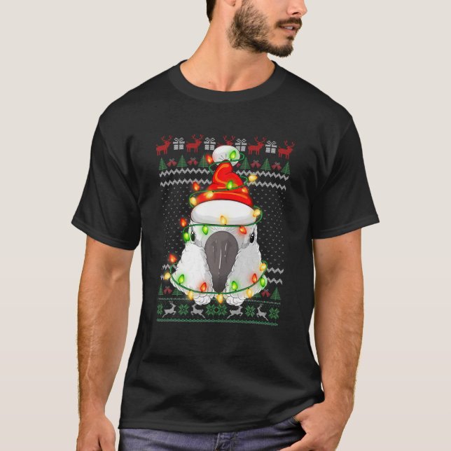 Camiseta Ave sudadera de Cockatoo Santa Parrot Navidades fe (Anverso)