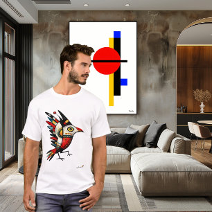 Camiseta Ave Totémica – Símbolo Tribal Abstracto